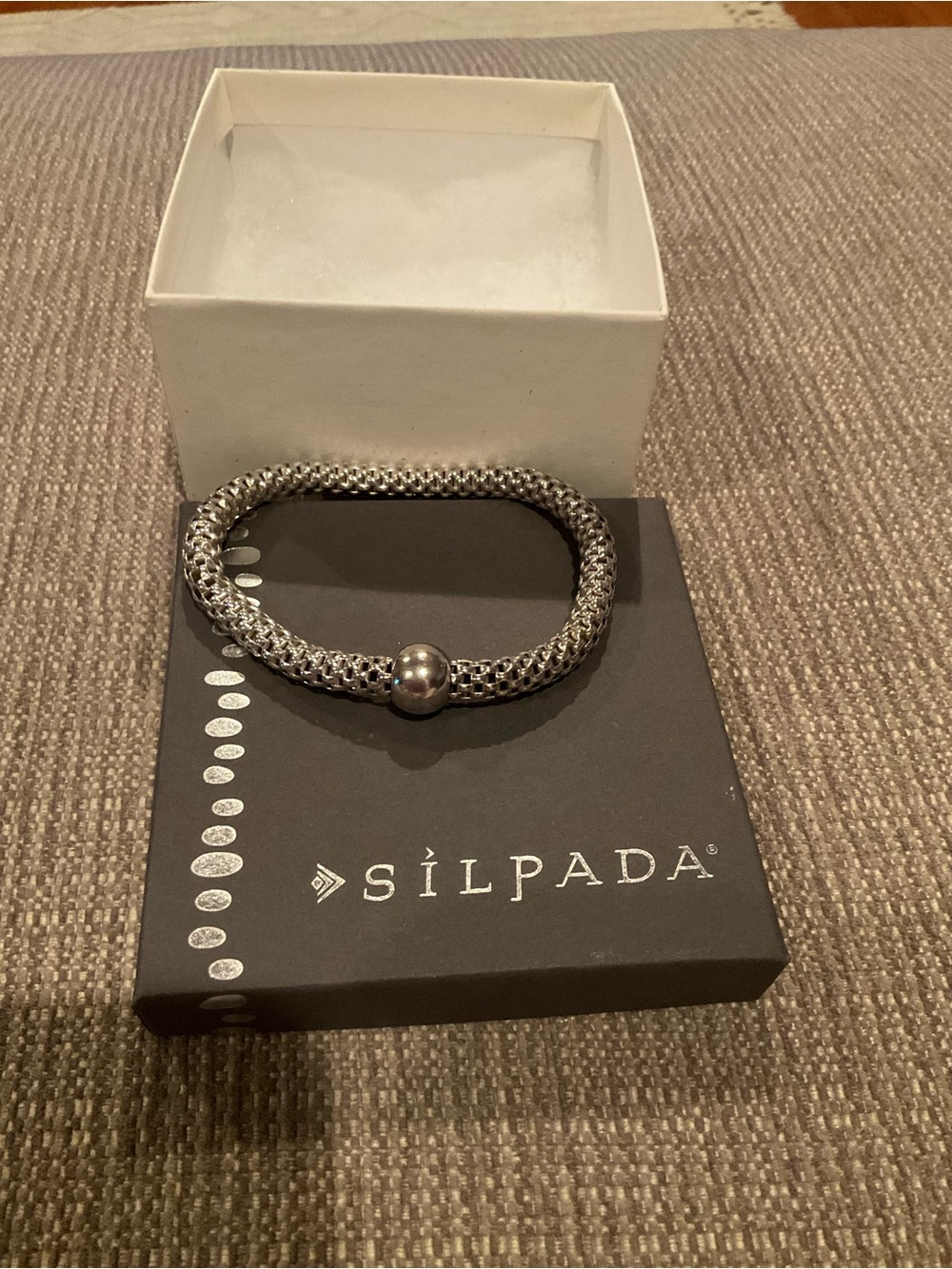 Silpada Sterling Silver Mesh Bracelet with Ball Clasp